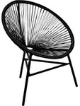vidaXL Garten-Mondstuhl Poly Rattan Schwarz