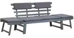 vidaXL Gartenbank mit Auflagen 2-in-1 190 cm Grau Massivholz Akazie