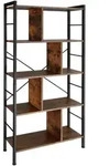 tectake Regal Charleston 75,5x30x155cm Industrial Holz Dunkel, Rustikal
