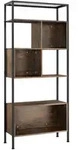 tectake Regal Hastings 75x31x170,5cm Industrial Holz Dunkel, Rustikal