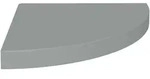 vidaXL Eck-Schweberegal Grau 35x35x3,8 cm MDF