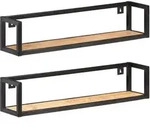 vidaXL Wandregale 2 Stk. 80 cm Raues Mangoholz