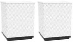 vidaXL Pflanzk&uuml;bel 2 Stk. Wei&szlig; 30x30x37 cm Polypropylen