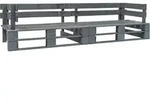 vidaXL Garten-Palettensofa 2-Sitzer Grau Holz