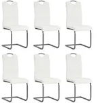 vidaXL Freischwinger 6 Stk. Wei&szlig; Kunstleder