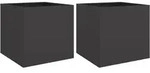 vidaXL Pflanzk&uuml;bel 2 Stk. Schwarz 49x47x46 cm Stahl