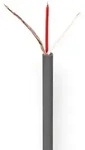 Nedis Mikrofonkabel - 2 x 0.12 mm2 - Kupfer - 100.0 m - Rund - PVC - Dunkelgrau -