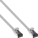 InLine&reg; Patchkabel flach, U/FTP, Cat.8.1, TPE halogenfrei, grau, 0,25m