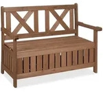 Relaxdays Gartenbank, Outdoorbank mit Stauraum, 2-Sitzer, HBT 85 x 115 x 60 cm,