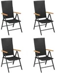 vidaXL Gartenst&uuml;hle 4 Stk. Poly Rattan Schwarz