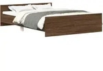 vidaXL Bettgestell mit Kopf- und Fu&szlig;teil Braun Eiche-Optik 140x190 cm