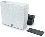 Prosperplast - Wei&szlig; farbeer Blumentopf mit Reservoir, FURU-Kollektion - 58 x 18 x