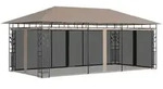 vidaXL Pavillon mit Moskitonetz 6x3x2,73 m Taupe 180 g/m2
