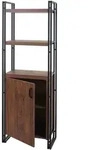 Mendler B&uuml;cherregal HWC-A27, Regal Standregal Wohnregal, Staufach mit T&uuml;r...