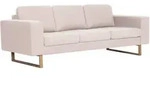 vidaXL 3-Sitzer-Sofa Stoff Cremewei&szlig;