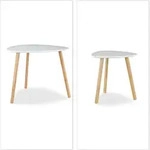 Relaxdays Satztisch 2er Set, platzsparende Beistelltische im nordischen Design,