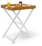Relaxdays Tabletttisch Bambus HxBxT:72x60x40cm, Beistelltisch mit Tablett,