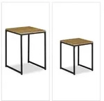 Relaxdays Beistelltisch 2er Set, stapelbar, Industrie Design, Satztisch 2 Gr&ouml;&szlig;en,