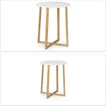 Relaxdays Beistelltisch 2er Set, runde Satztische, 48,5 & 60,5 cm hoch, modernes