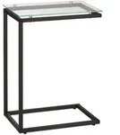 Relaxdays Beistelltisch, U-Form, Glas Tischplatte, Metall, Bauhausstil, Konsolentisch