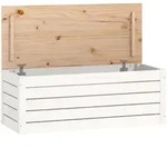 vidaXL Truhe Wei&szlig; 89x36,5x33 cm Massivholz Kiefer