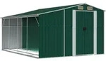 vidaXL Ger&auml;tehaus Gr&uuml;n 277x365,5x179 cm Verzinkter Stahl