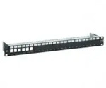 METZ CONNECT Modul Modultr&auml;ger 19" 1HE 24 Port schwarz, leer, geschirmt