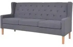 vidaXL 3-Sitzer Sofa Stoff Grau