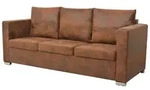 vidaXL Sofa 3-Sitzer 191x73x82 cm Wildleder-Optik