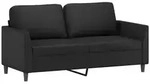 vidaXL 2-Sitzer-Sofa Schwarz 140 cm Kunstleder