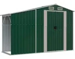 vidaXL Ger&auml;tehaus Gr&uuml;n 277x93x179 cm Verzinkter Stahl