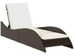 vidaXL Sonnenliege mit Auflage Braun 60x205x73 cm Poly Rattan