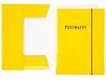 Idena 10372 Postmappe DIN A4, Glanzkarton mit Gummizug, gelb