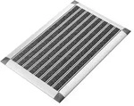 Fu&szlig;matte au&szlig;en 40x60 cm mit silbernem Aluminium Rand f&uuml;r Innen- und Au&szlig;enbereich,