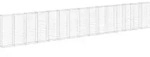 vidaXL Gabionenwand mit Abdeckung Verzinkter Stahl 900x30x150 cm