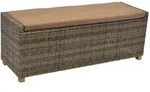 Merxx Toskana Sitzbank, 130 x 45 cm, Aluminium/Kunststoffgeflecht/Akazie