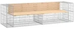 vidaXL Gartenbank aus Gabionen 244x71x65,5 cm Massivholz Kiefer