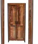SIT M&ouml;bel Schrank, 2 T&uuml;ren, 3 B&ouml;den innen, 1 Kleiderstange, Altholz bunt, 