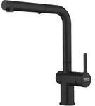 Franken Franke Messing Hochdruck Armatur Active L mit Auszugsbrause, Schwarz Matt