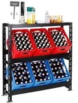PROREGAL Getr&auml;nkekistenregal Tegernsee XL | HxBxT 110x110x30 cm | 6 K&auml;sten +...