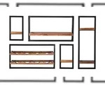 SIT M&ouml;bel Wandregal-Set 5-teilig | Mango-Holz natur | Gestell Altmetall...