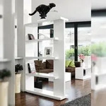 SalesFever Regal Raumteiler mit 4 B&ouml;den| Hochglanz lackiert | MDF-Holz | B 128 x T