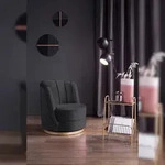SalesFever Dreh-Sessel | 360&deg; drehbar | mit Diamantsteppung | Bezug Samt | Sockel