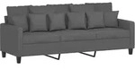 vidaXL 3-Sitzer-Sofa Dunkelgrau 180 cm Stoff