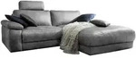 KAWOLA Sofa LOLA Ecksofa Stoff grau mit motorischer Relaxfunktion Recamiere...