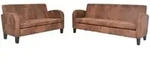 vidaXL Sofa-Set 2-tlg. Kunstleder in Wildleder-Optik Braun