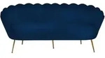 SalesFever Muschel-Sofa | 3-Sitzer | Bezug Samt-Stoff | Gestell Metall goldfarben | B