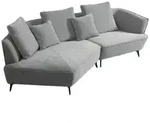 KAWOLA Sofa GARBO Designsofa Stoff grau links offen