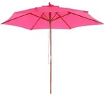 Mendler Sonnenschirm Florida, Gartenschirm Marktschirm, &Oslash; 3m Polyester/Holz ~ pink