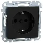Merten System M, Steckdose 1f, UP m.BS IP20, schwarz matt, Ocean Plastic